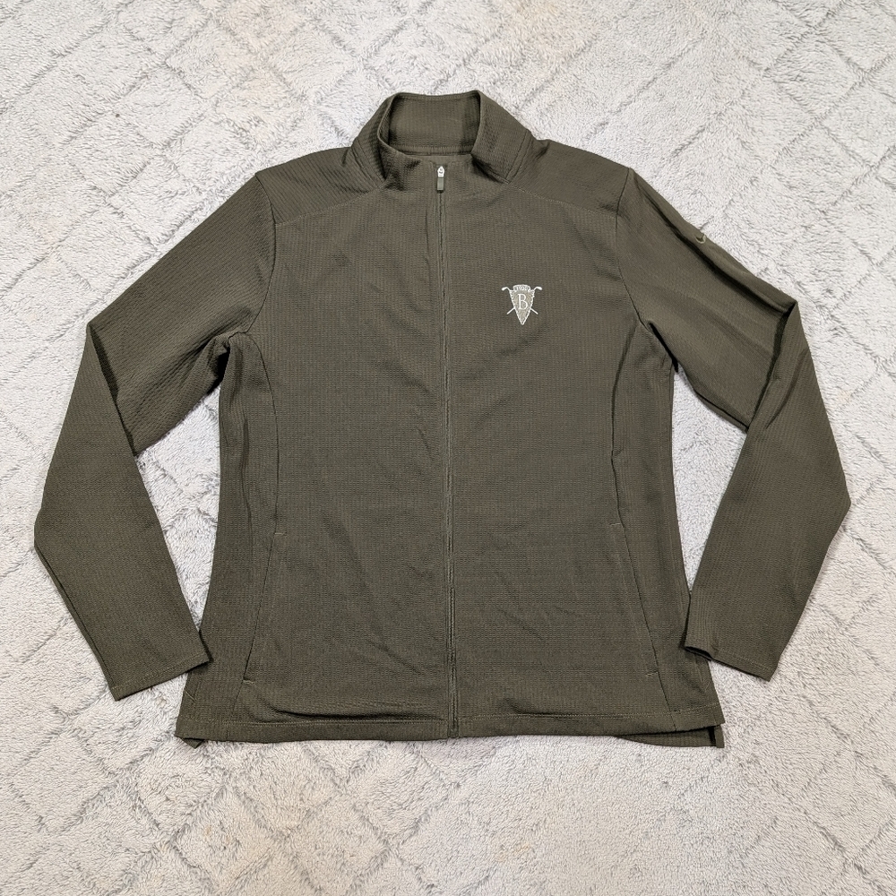 Nike Jacket Womens M Green Olive UV Victory Full Zip Golf BV0261-222